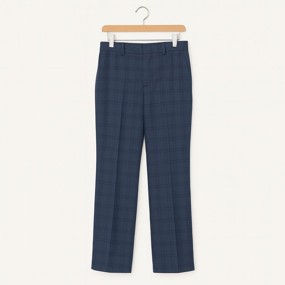 LE CHATEAU | NWT | Navy Blue Plaid Slight Flare Pants – Women’s 10